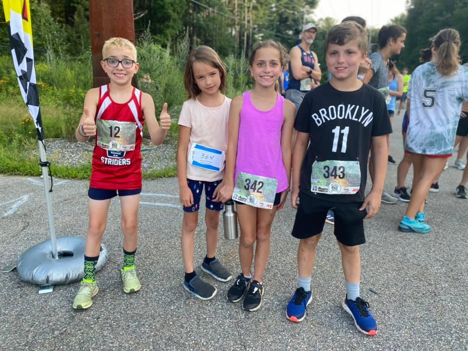 Kids getting ready to run Mine Falls Summer Trail Series